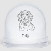 Modern Personalized Spaniel Dog Christmas Sneeuwbol (Achterkant)