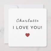 Modern Personalized Valentine Card – I Love You (Voorkant)
