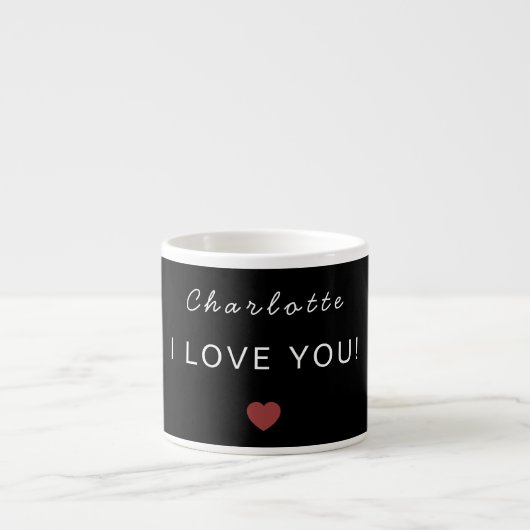 Modern Personalized Valentine Espresso Mug (Devant)