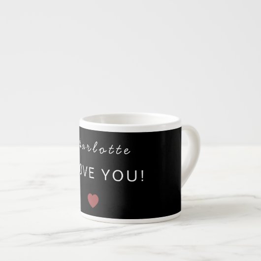 Modern Personalized Valentine Espresso Mug (Devant droit)