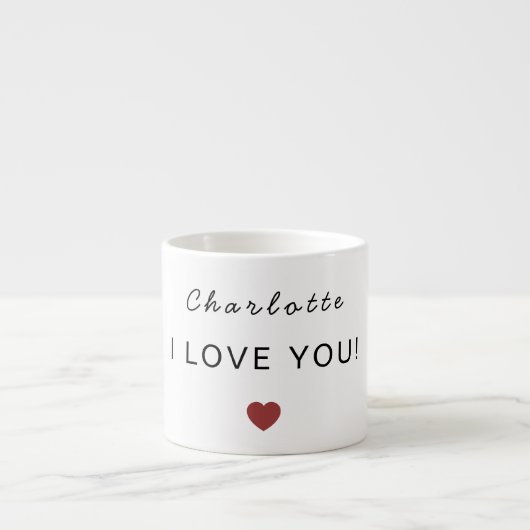 Modern Personalized Valentine Espresso Mug (Devant)