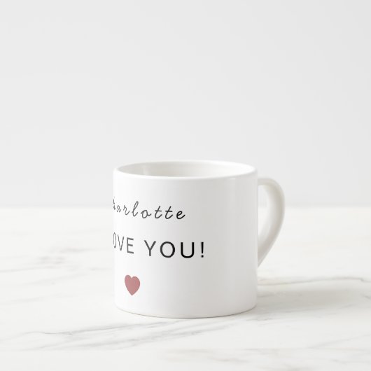 Modern Personalized Valentine Espresso Mug (Devant droit)