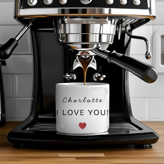 Modern Personalized Valentine Espresso Mug