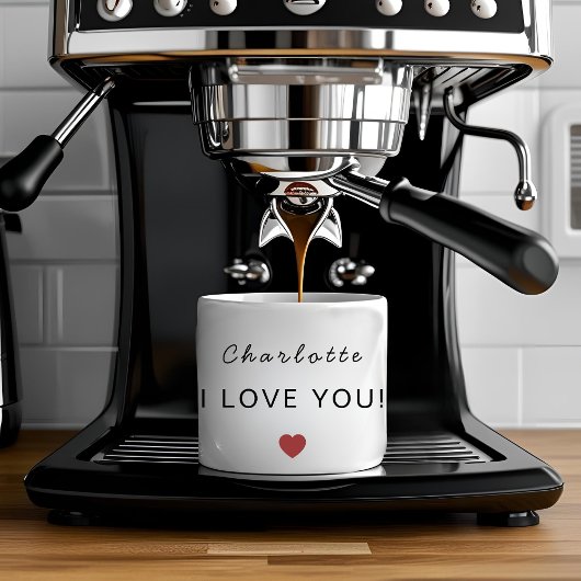 Modern Personalized Valentine Espresso Mug