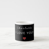 Modern Personalized Valentine Espresso Mug Kop (Voorkant)