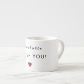 Modern Personalized Valentine Espresso Mug Kop (Voorkant rechts)