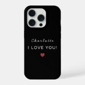 Modern Personalized Valentine – I Love You iPhone Hoesje (Achterkant)