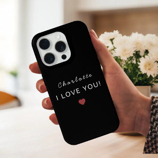 Modern Personalized Valentine – I Love You iPhone 15 Pro Hoesje
