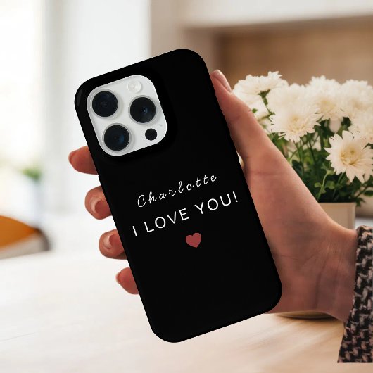 Modern Personalized Valentine – I Love You iPhone Hoesje