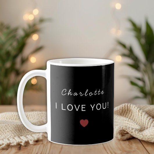 Modern Personalized Valentine Mug – I Love You 