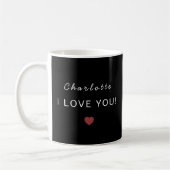 Modern Personalized Valentine Mug – I Love You  (Gauche)