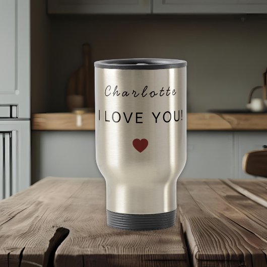 Modern Personalized Valentine Travel Mug Reisbeker