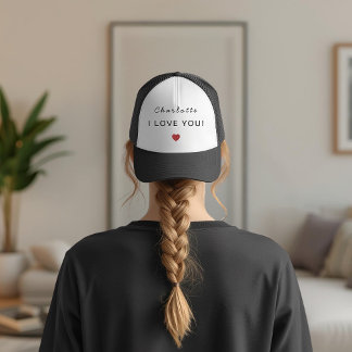 Modern Personalized Valentine Trucker Hat Trucker Pet