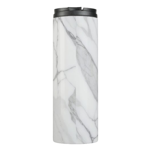 Modern Personalized White Marble Pattern Thermosbeker (Achterkant)