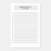 Modern personnalisable Grau Weiss Post-it (Devant)