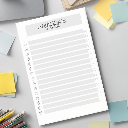 Modern personnalisable Grau Weiss Post-it