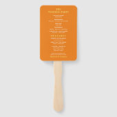 Modern Perzik Roze Sinaasappel Poppies Trouwprogra Handwaaier (Achterkant)