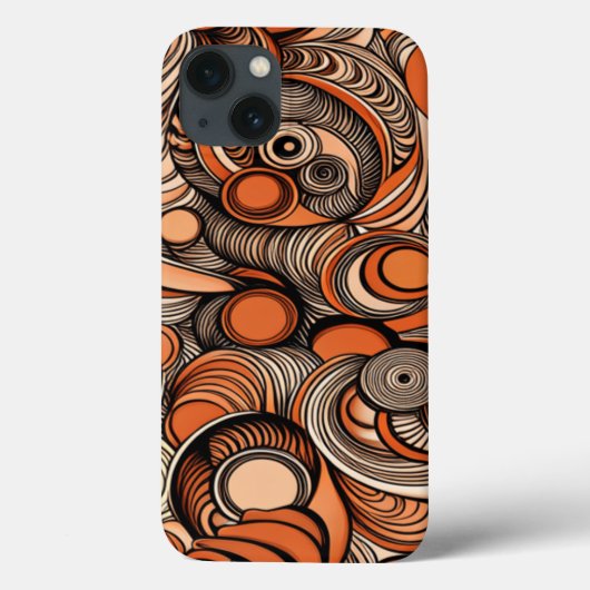 Modern Perzik Sinaasappel Abstract Patroon Case-Mate iPhone Case (Achterkant)