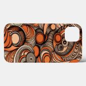 Modern Perzik Sinaasappel Abstract Patroon Case-Mate iPhone Case (Achterkant (horizontaal))