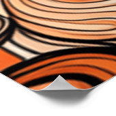 Modern Perzik Sinaasappel Abstract Patroon Poster (Hoek)