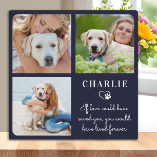 Modern Pet Memorial Custom Dog Photo Collage Fotoplaat