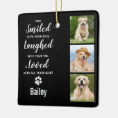 Modern Pet Memorial Keepomwille Dog Loss 3 Foto Keramisch Ornament (Links)