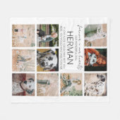 Modern Pet Memorial Photo Collage Fleece Deken (Voorkant (Horizontaal))