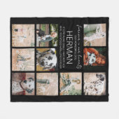 Modern Pet Memorial Photo Collage Fleece Deken (Voorkant (Horizontaal))