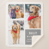 Modern Pet Memorial Photo Collage Sherpa Deken (Voorkant)