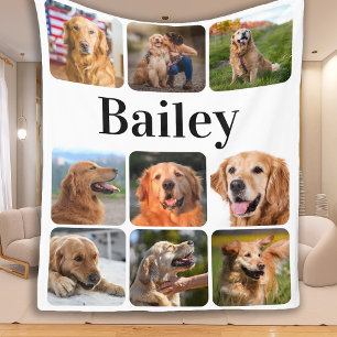 Modern Pet Photo Collage Personalized Hondenliefhe Fleece Deken