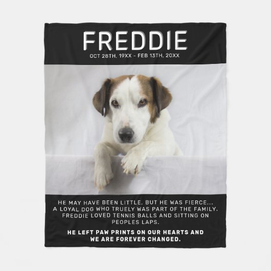 Modern Pet Tribute Photo Keepomwille Fleece Deken (Voorkant)