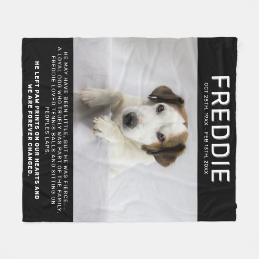 Modern Pet Tribute Photo Keepomwille Fleece Deken (Voorkant (Horizontaal))