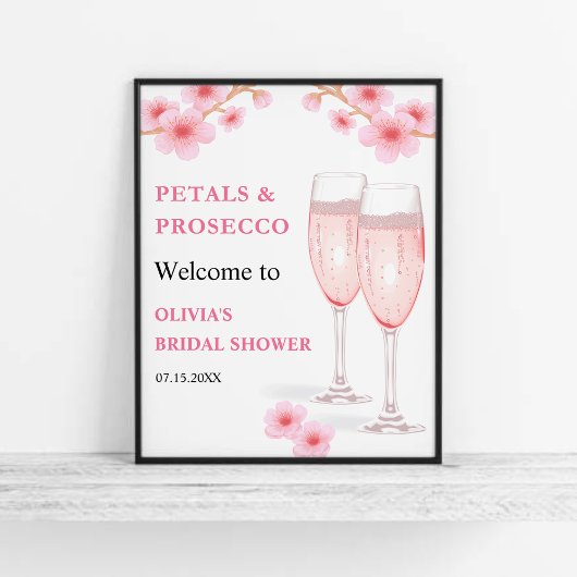 Modern Petals & Prosecco Vrijgezellenfeest Welkom Poster