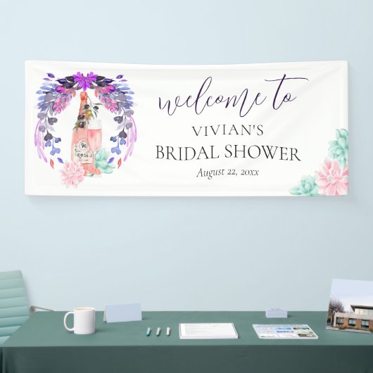 Modern Petals & Prosecco Vrijgezellenfeest Welkom Spandoek (Beurs)