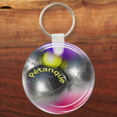 Modern petanekballontwerp sleutelhanger (Voorkant)