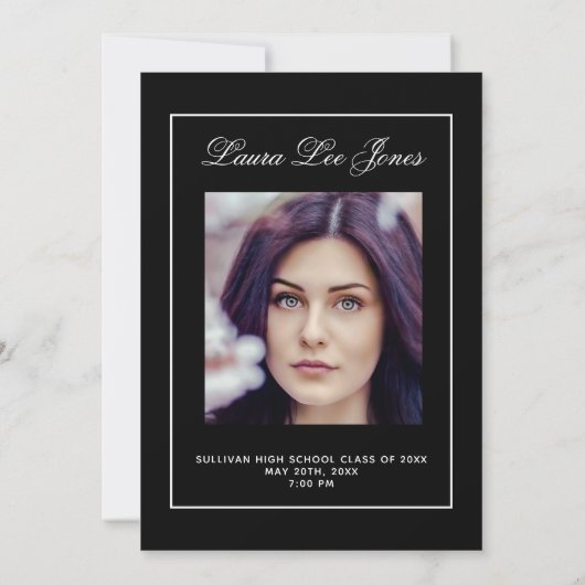 Modern Photo Afstuderen Aankondiging (Achterkant)