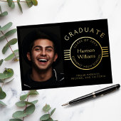 Modern Photo Afstuderen Afstuderen Gold Folie Uitnodiging