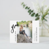 Modern Photo Afstuderen Announcement Briefkaart (Staand voorkant)