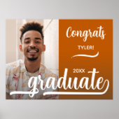 Modern Photo Afstuderen Burnt Sinaasappel Poster (Voorkant)