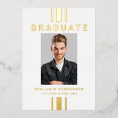 Modern Photo Afstuderen Gold Foil Aankondiging (Voorkant)