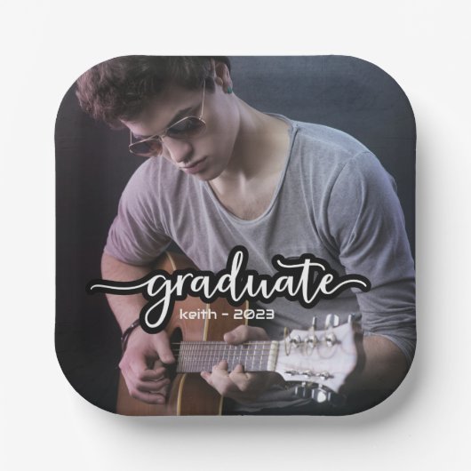 Modern Photo Afstuderen Papieren Bordje (Voorkant)