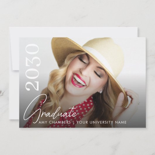 Modern Photo Afstuderen Script Kaart (Voorkant)
