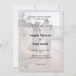 Modern Photo Background Wedding Invitation Card Kaart