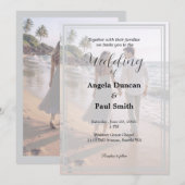 Modern Photo Background Wedding Invitation Card Kaart (Voorkant / Achterkant)