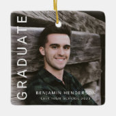 Modern Photo Boy Afstuderen Keramisch Ornament (Voorkant)