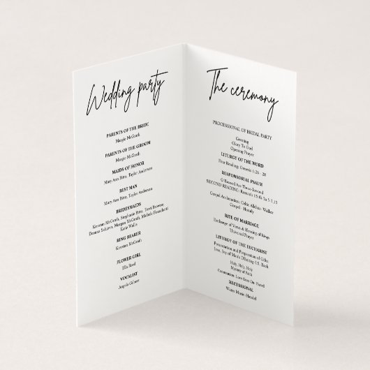 Modern Photo bruiloft Booklet-programma Kaart (Binnen)