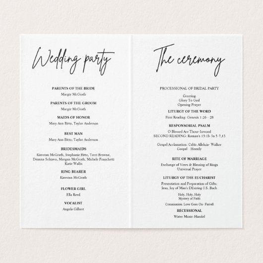 Modern Photo bruiloft Booklet-programma Kaart (Binnenkant ongevouwen)