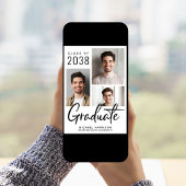 Modern Photo Collage Bold Script Afstuderen Aankondiging