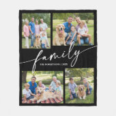 Modern Photo Collage Family Script Keepsake Fleece Deken (Voorkant)