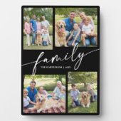 Modern Photo Collage Family Script Keepsake Fotoplaat (voorkant)